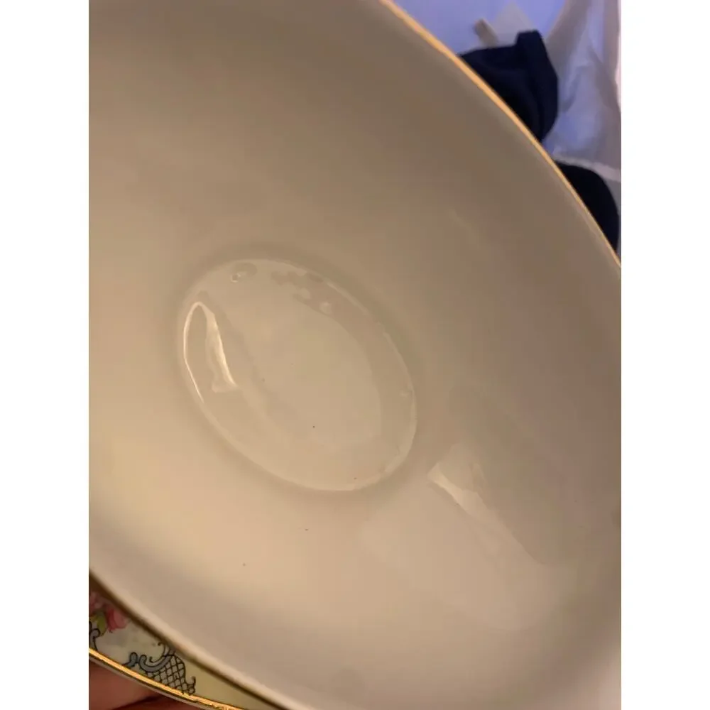 Vintage Japan Japanese China Dinnerware Gravy Boat Floral Flowers Scrollwork